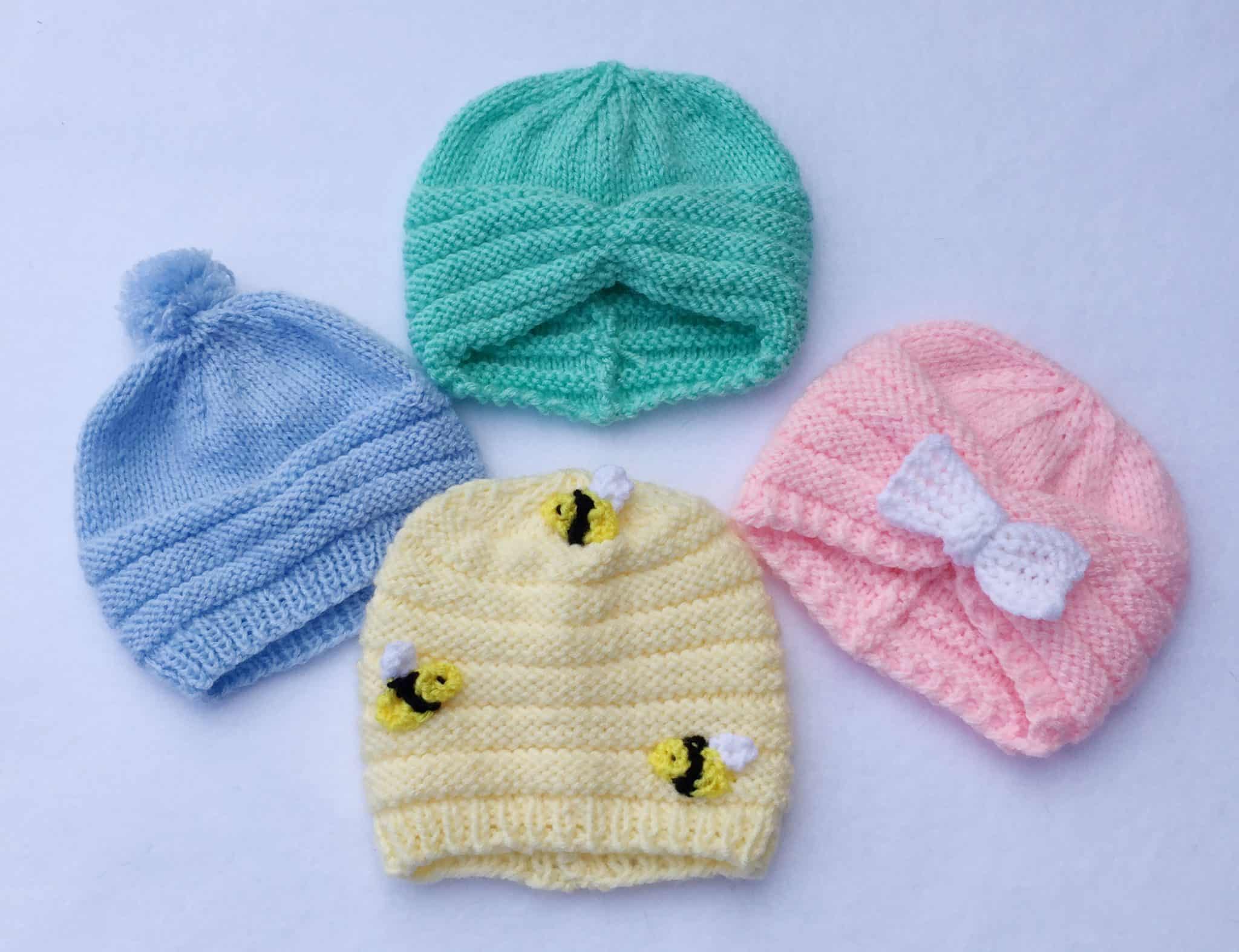 easy-knit-buzzing-baby-hats-so-cute-very-easy-baby-hats-to-knit-in-a